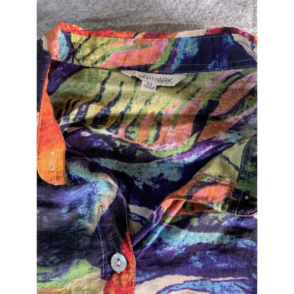 John Mark Mixed Pattern Multicolor Pockets Long S… - image 4